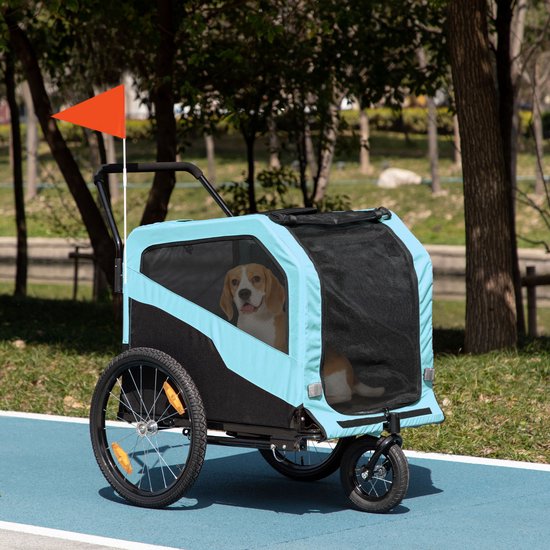 PawHut 2-in-1 Dog Trailer, Pet Carrier, Cargo Trailer, Bicycle