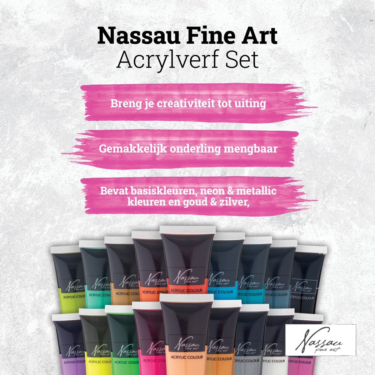 Acrylverf Set 18pcs - Hobbyverf - Basiskleuren - Neon Verf - Metallic Verf - Acrylverf Tubes - 36ml per tube - Schilderen voor kinderen en volwassenen - Acrylverf goud — afbeelding 5