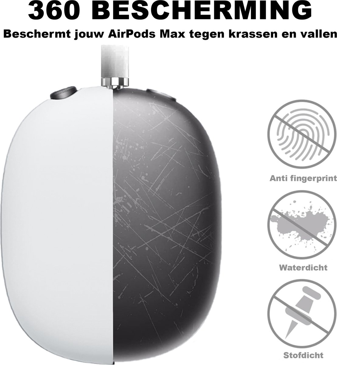 Acheter 1 paire housse de protection casque anti-rayures pour Airpods Max  étui Transparent