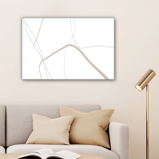 Tableau Peinture Abstrait - Minimalisme - Dessin au trait - Line cm - Décoration murale