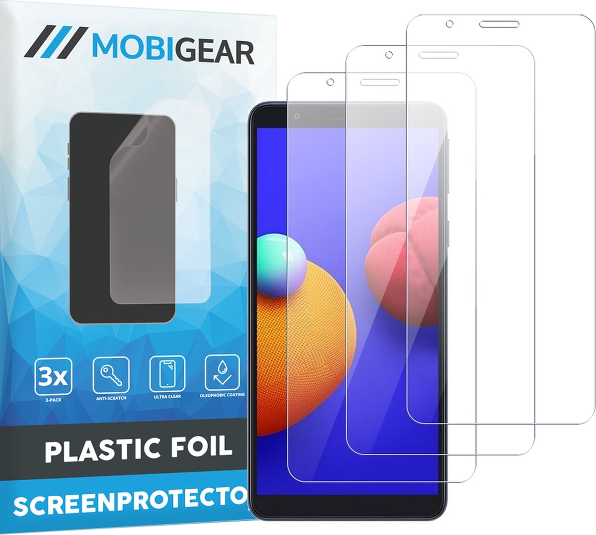 Mobigear Screenprotector geschikt voor Samsung Galaxy A01 Core | Mobigear Screenprotector Folie - Case Friendly (3-Pack)