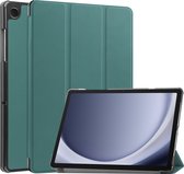 Samsung Galaxy Tab A9 Plus Cover Book Case Case Luxe Trifold Cover - Samsung Galaxy Tab A9 Plus Cover Bookcase - Vert foncé