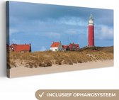 Canvas Schilderij Vuurtoren in Nederland - 80x40 cm - Wanddecoratie