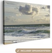 Canvas Schilderij Noordzee Nord Friesland - 30x20 cm - Wanddecoratie