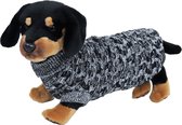 Boony Dog fashion - Hondentrui -Kabeltrui - Kleur: antraciet/wit - Ruglengte: 20 cm