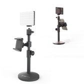 Digipower Achiever Meeting Kit - 60 LED video light - 360° draaibaar - Metalen standaard - Smartphone houder - Selfies, TikTok, YouTube - Zwart