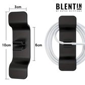 BLENTIN® - Organisateur de câbles autocollant - enrouleurs de câbles - organisateurs de cuisine - enrouleur de câbles - rangement de câbles - électroménagers - support de câbles autocollant - 3 pièces noir