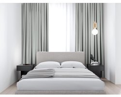 Home des Rideaux - ELSA - Rideau - Avec Bande Plissée - Occultant - Prêt à l'emploi - 150x260 cm - Gris Grijs Vert - 1 Pièce