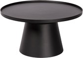Atmooz - Salontafel Gautier - diameter 71 cm - Zwart Smooth Gepoedercoat Metaal - Modern & Industrieel - Zwart - Opstaande rand