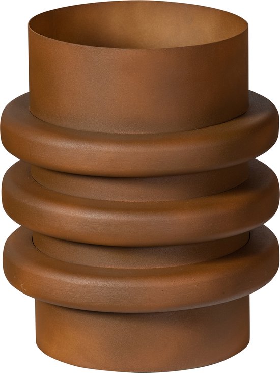 WOOOD Vase côtelé Malin - Aluminium - Tapenade - 31x26x26