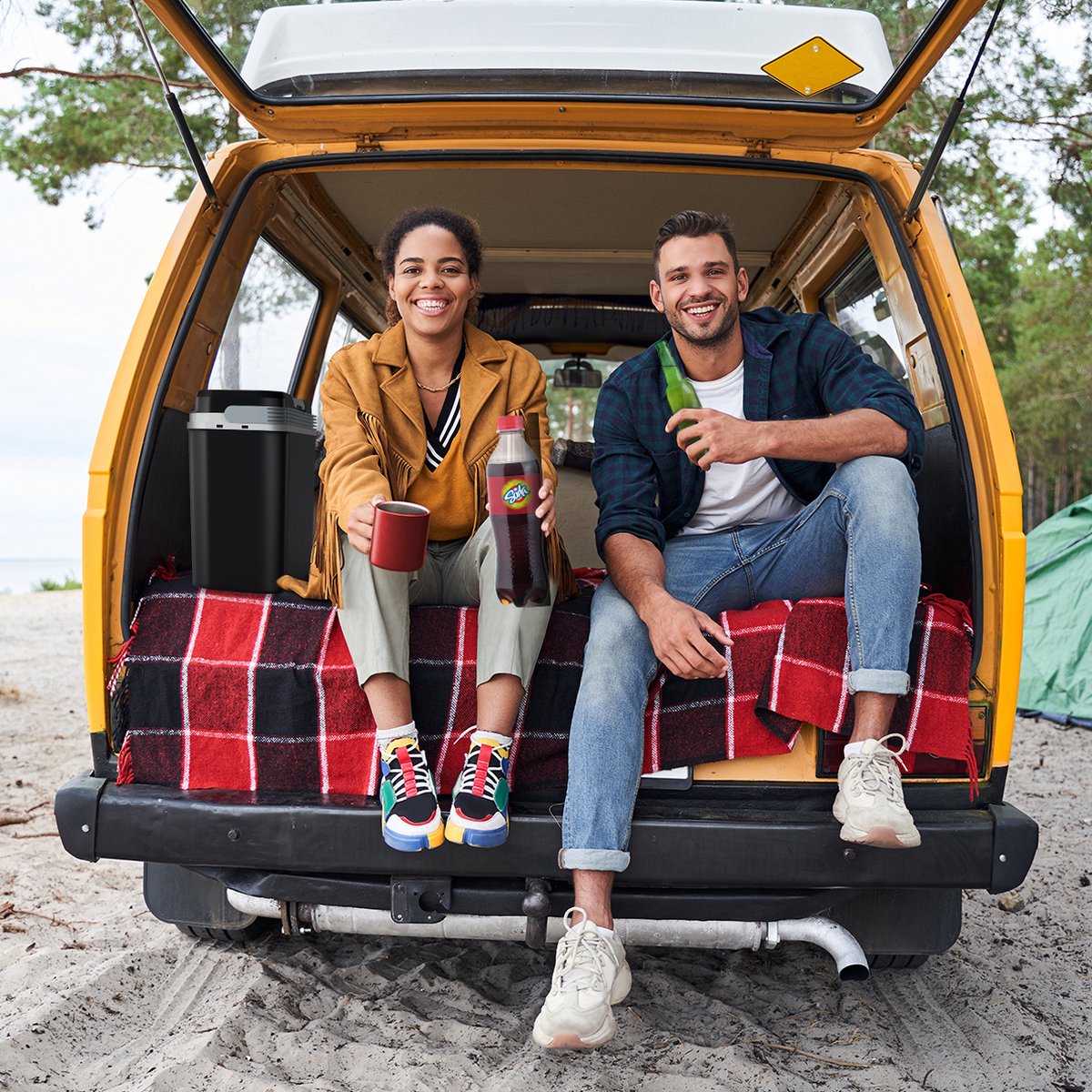 Auronic Koelbox Elektrisch 12V en 230 volt - 20L - Camping Koelkast - Auto - Koelen en Verwarmen - Frigobox - Zwart — afbeelding 6