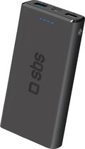 SBS Fast Charge Dual USB Powerbank 10.000 mAh - Zwart