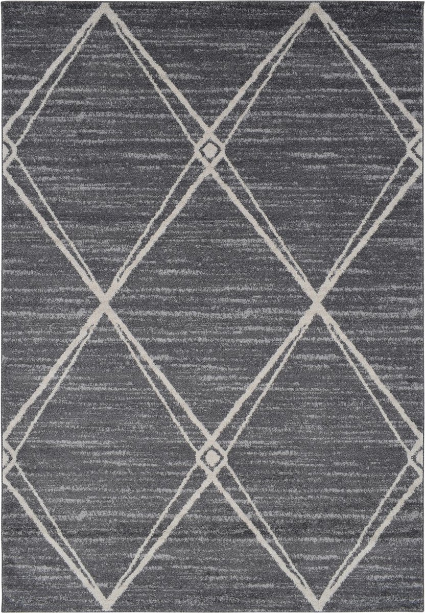 Vercai Rugs Firenze Collectie - Laagpolig Vloerkleed - Polypropyleen - Grijs / Crème - 120x170 cm