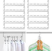 10 stuks ruimtebesparende hangers metalen magische hangers roestvrijstalen kast kledingkast magische hangers voor kleding broeken jas draagbaar duurzaam