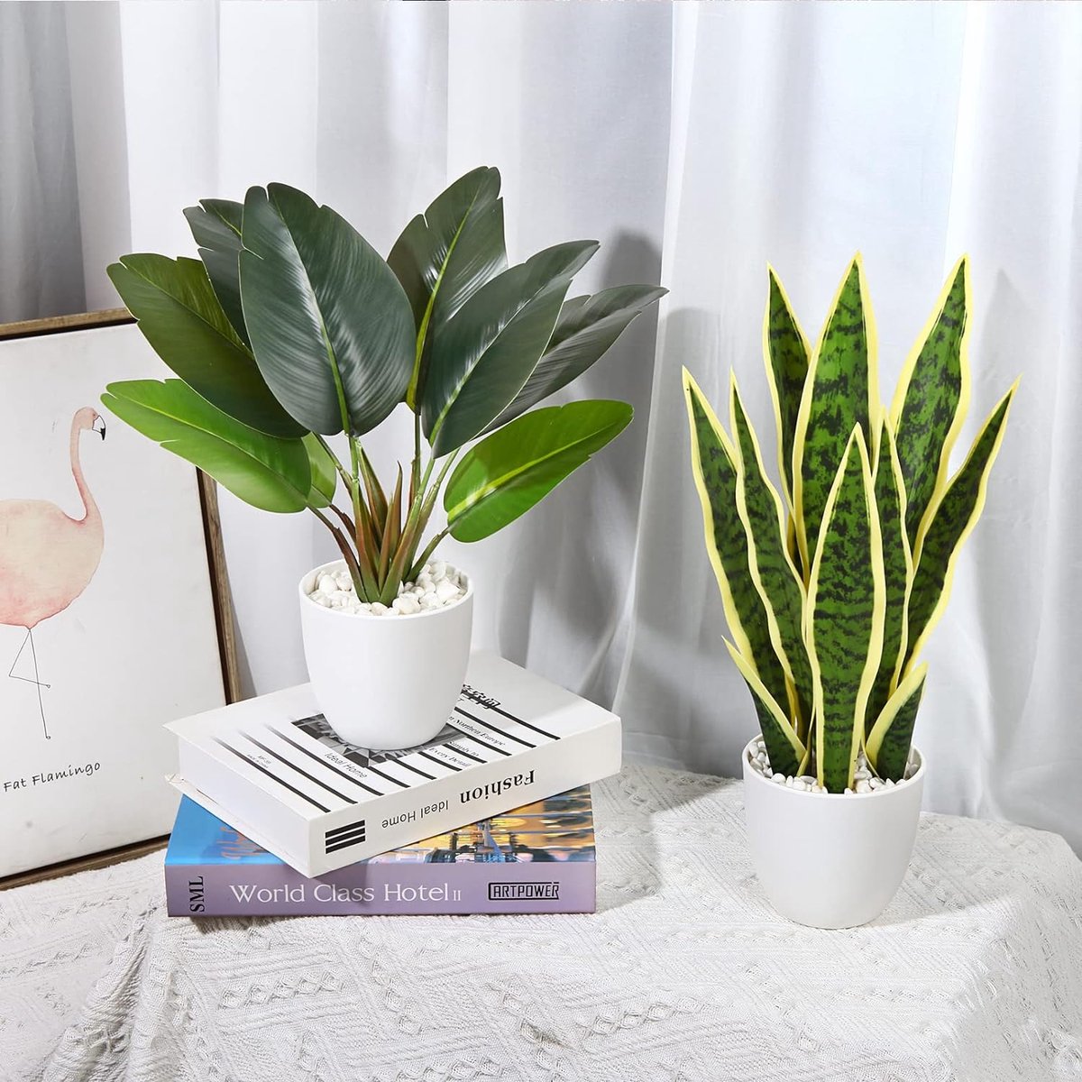 Klerbesh Kunstplant in pot, ziet eruit als echt, set van 2 kunstplanten Klerbesh Kunstplant in pot, ziet eruit als echt, set van 2 kunstplanten