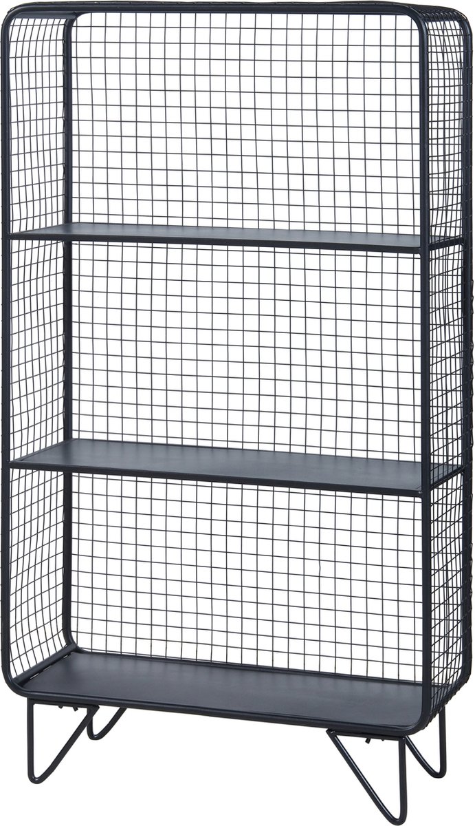 en.casa Staand rek Volda open kast 90x50x19 cm zwart