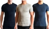 Dice mannen T-shirt ronde hals zwart/grijs/blauw maat XL