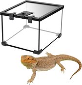 Réservoir pour reptiles, terrarium en verre pour animaux de compagnie, lézard Bartagame Gecko, assemblage facile (30 x 20 x 16 cm)