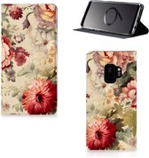 Smart Cover geschikt voor Samsung Galaxy S9 Bloemen