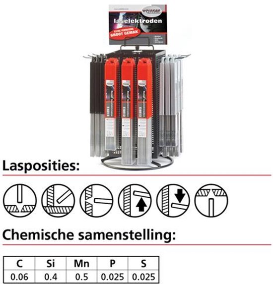 Foto: Weldkar laselektroden e6013 2 50 x 350 mm 60 100a 35x rutiel