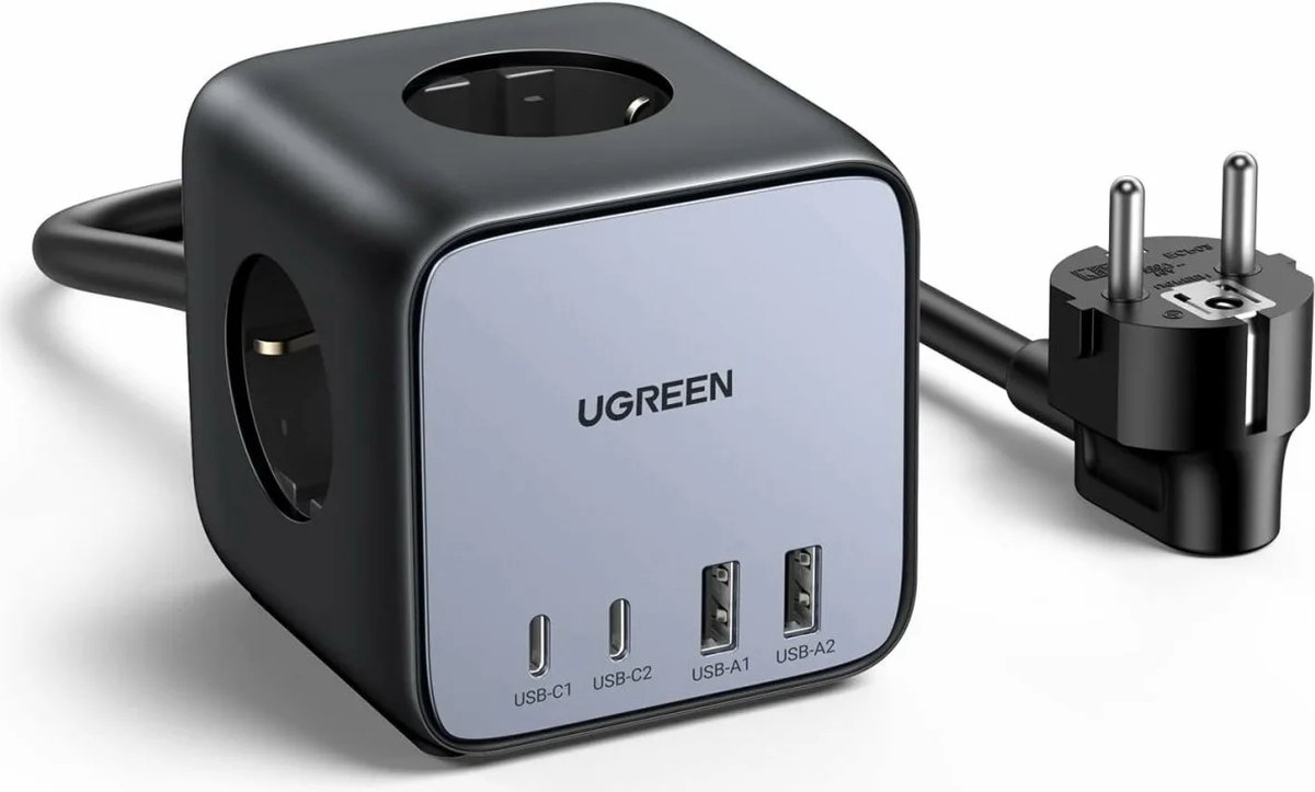 Ugreen Powercube Stekkerdoos - met USB C + USB A + AC 230V