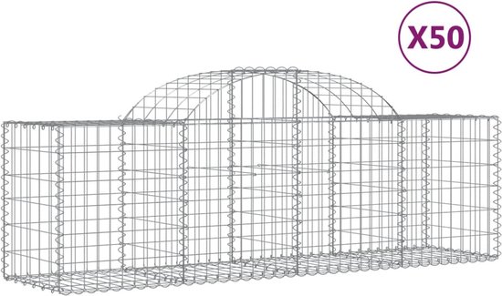 vidaXL - Schanskorven - 50 - st - gewelfd - 200x50x60/80 - cm - ijzer