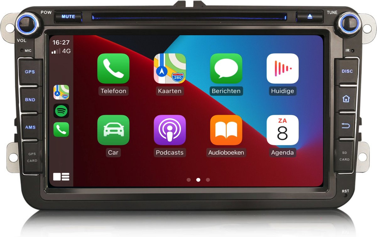 CarPlay Skoda autoradio 8 INCH | Android auto | 4GB 8-core