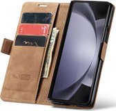Hoesje geschikt voor Samsung Galaxy Z Fold 5 - Book Case Leer Slimline Bruin