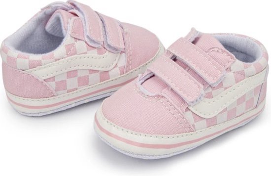 Babysneakers - Baby schoentjes - klittenband - Schoenmaat 20-21 - 12-18 maanden - (13cm) - roze/wit