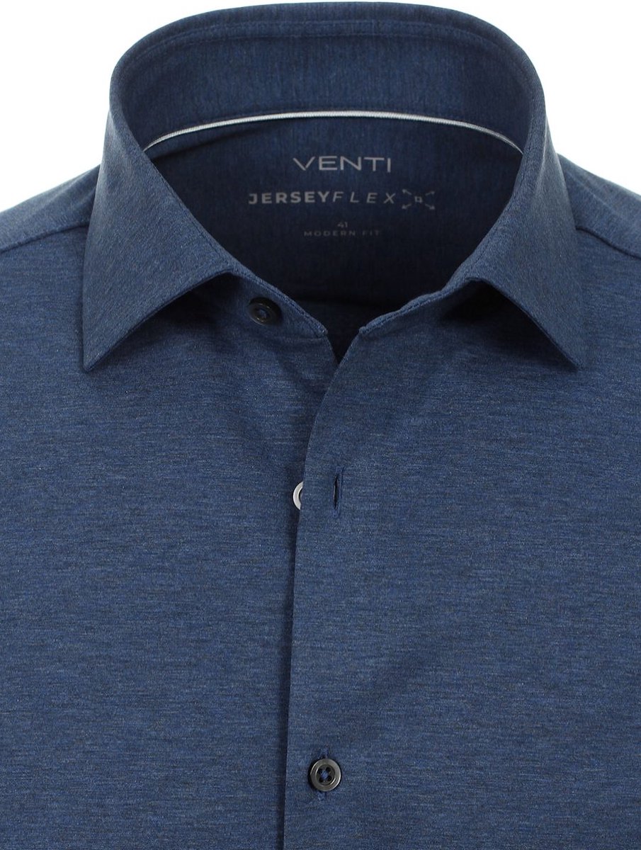 Venti Blauw Jerseyflex Overhemd Modern Fit 123963800-101 - XXL