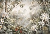 Fotobehang - Jungle - Tropisch - Groen - Bladeren - Safari - Planten - Vliesbehang- 104x70cm (lxb)