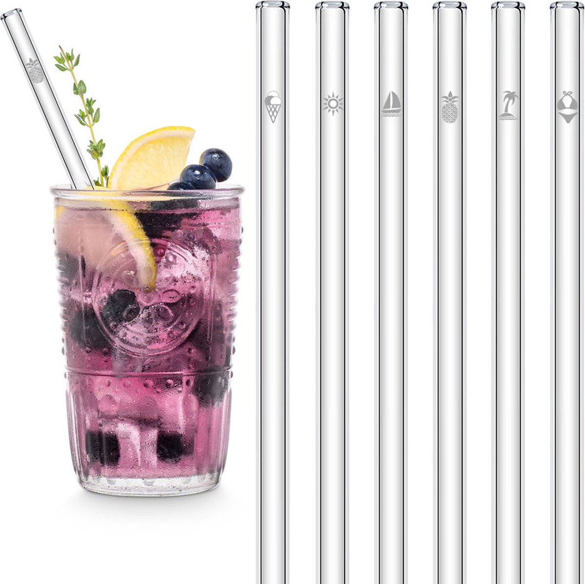 HALM Straws HALM Glazen Rietjes Recht Summer 20cm (6 st.)