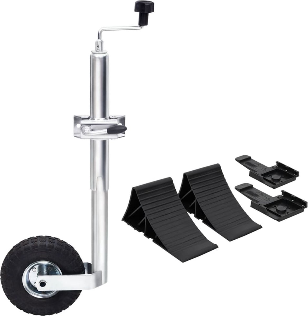vidaXL - Neuswiel - met - splitklem - en - wielblokken - 48 - mm