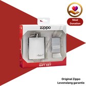 Zippo Heupfles / Flask + Windproof Aansteker Logo Gift Set