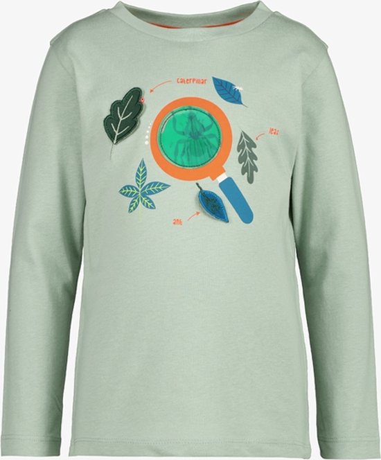 Unsigned jongens shirt mint met nature print - Groen - Maat 92