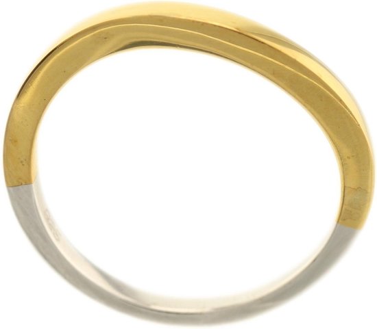 Behave Dames ring zilver met goud-kleur omtrek 60 mm ringmaat 19,5