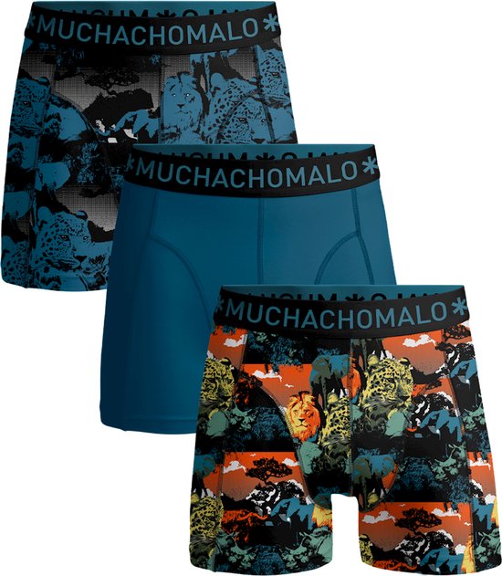 Muchachomalo Lot de 3 boxers pour hommes - Noir Solid - Copie - XXL - Blauw