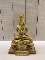Decoratief beeld Boeddha Goudkleurig zittend