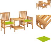 vidaXL Set de bistro - Bois d'acacia Massief - 159x61x92 cm - Table et Chaises en bois - Ensemble de jardin