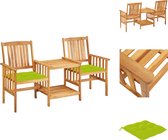 vidaXL Bistroset - Massief Acaciahout - 159x61x92cm - Houten Tafel en Stoelen - Tuinset