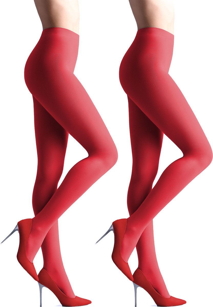 Giulia - Samba 40den (Multipack) Opaque Panty - Rood - S