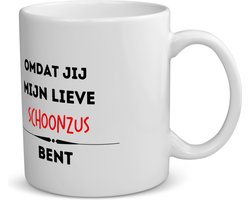 Akyol - omdat jij mijn lieve schoonzus bent koffiemok - theemok - Zus - de liefste schoonzus - verjaardag - cadeautje voor zus - kado - geschenk - 350 ML inhoud