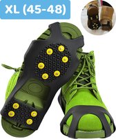 Snowsteps - Sneeuwijzers Spikes Voor Schoenen - Anti-Glij ijzers - Anti-Slip Zooltjes - Maat 45-48 - Zwart