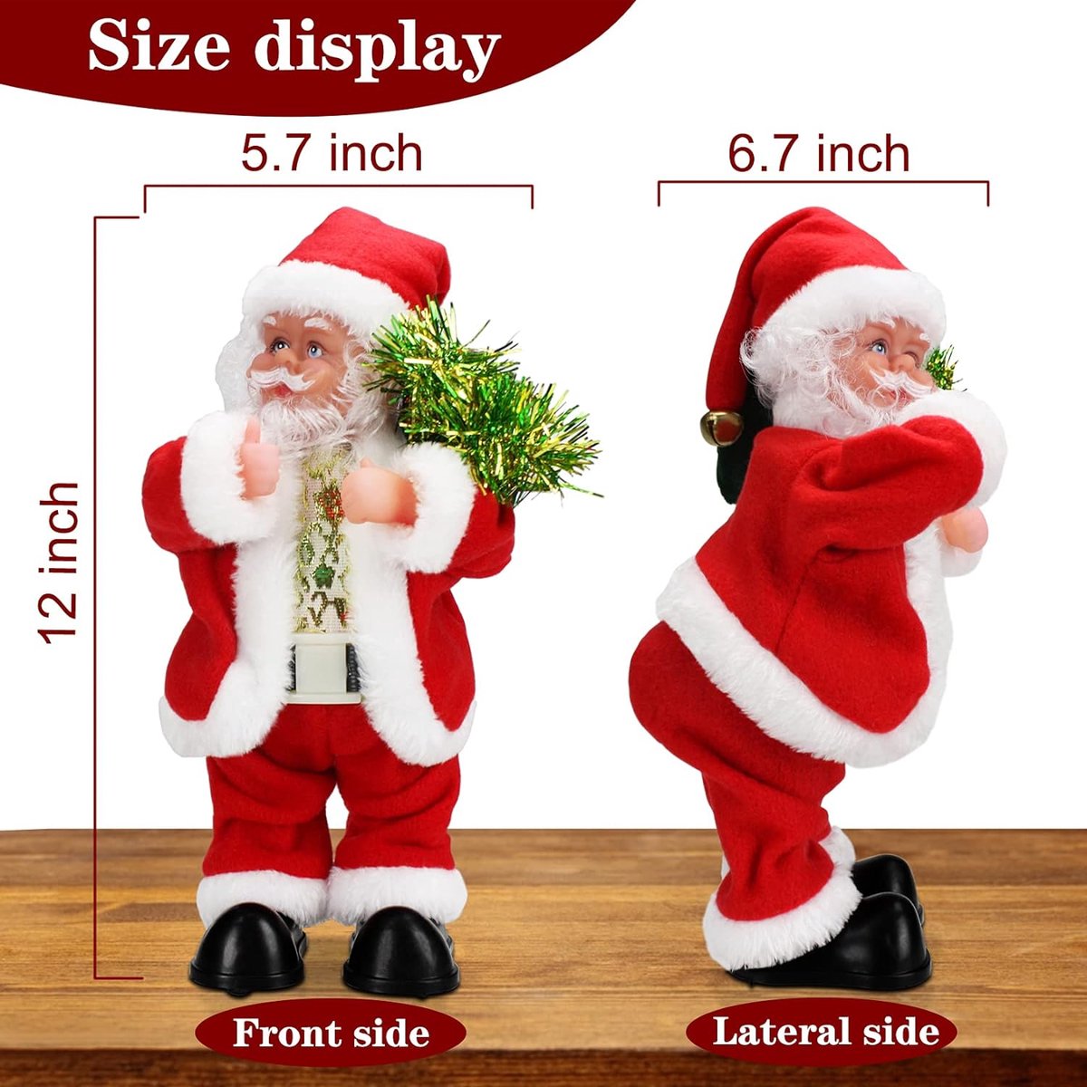 Twerking Santa Claus Geanimeerde Kerst Zingen Kerstman Pop Pluche