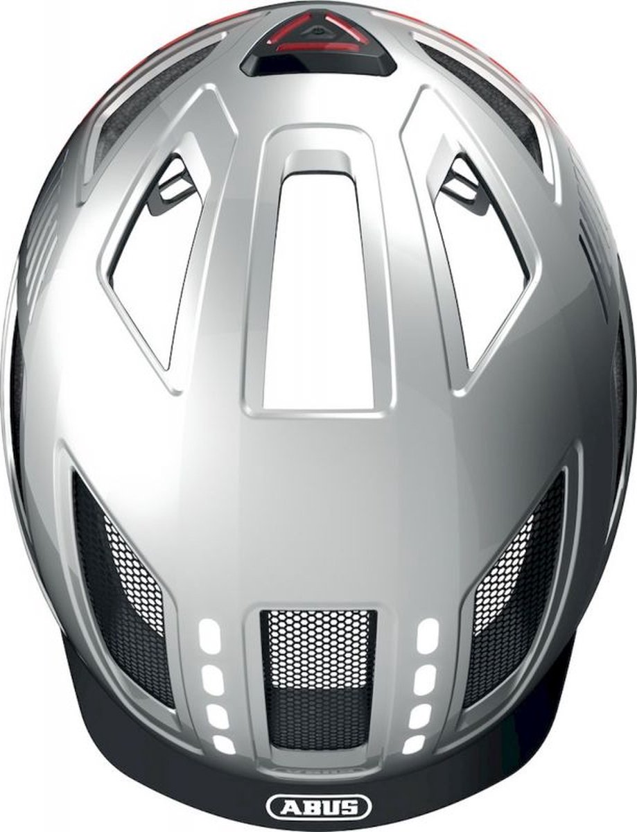 Abus Hyban 2.0 Led Signal - Fietshelm Signal Silver M (52 - 58 cm)