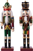 2 Grote Houten Kerst Notenkraker Soldaat met Standaard, 30cm - Traditionele Kerstdecoratie - Stevige & Premium Kwaliteit