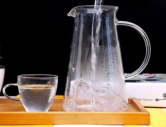 Carafe à Eau 1.8L Pour Porte De Réfrigérateur - Pichet En Verre Borosilicaté Avec Couvercle Inox - Idéale Pour Jus, Thé Glacé, Eau Infusée