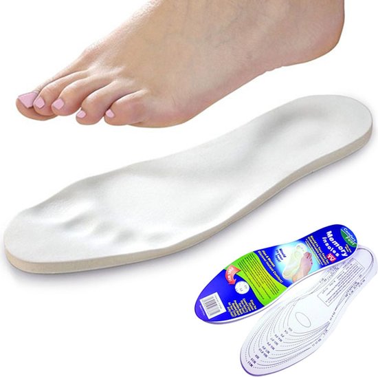 Semelles intérieures - Mousse à mémoire de forme - Taille universelle - 2 pièces / 1 paire - Semelles pour pieds sensibles - Unisexe