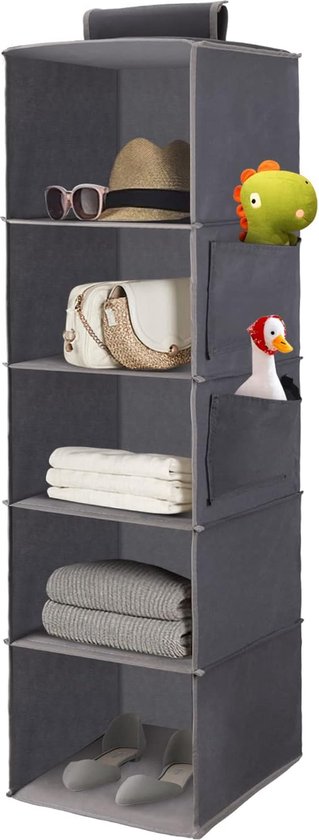 GBLAV Hanging Shelf, Hanging Organiser With 5 Esh Pockets And 8