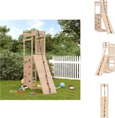 vidaXL Tour de jeu en bois avec escalade et mur de pierre - 53x174x207 cm - Bois de pin Massief - Combinaison d'équipement de jeu